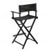 Portable Makeup Artist Director's Chair Folding Chair Aluminum Frame Black