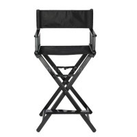 Portable Makeup Artist Director's Chair Folding Chair Aluminum Frame Black