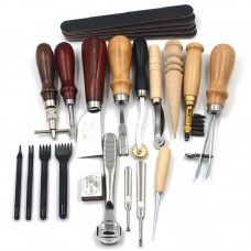 Leather Craft Punch Tools Kit Stitching Carving Working Sewing Saddle Groover