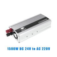 1500W DC to AC Power Inverter Charger Converter DC 24V to AC 220V Vehicle Power Supply 