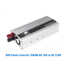 USB 1500W DC 24V to AC 220V Car Power Inverter Charger Converter Adapter Modified Sine Wave