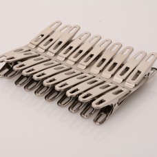 20 PCS Stainless Steel Clothes Pegs Metal Clips for Laundry Drying Hanger Rack Washing Households 