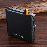 Multi-function Cigarette Case Lighter Automatic Ejection Butane Windproof Metal Box  