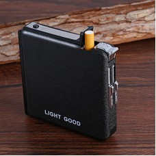 Multi-function Cigarette Case Lighter Automatic Ejection Butane Windproof Metal Box  