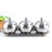 Stainless Steel Condiment Pot Kit Seasoning Jar Holder Salt Sugar Container Kitchen