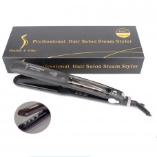 Professional Ceramic Hair Straightener Steam Styler Flat Iron for Dry Wet 55W