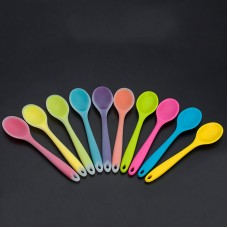 Friendly-silicone Silica Gel Soup Spoon Kitchen Tool Cooking Utensils Solid Translucent Spoon 