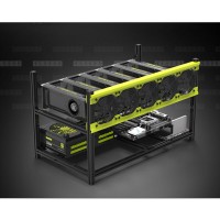 Veddha V3D 6 GPU Delux Mining Rig Aluminum Stackable Case Open Air Frame ETH ZEC