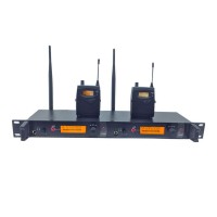 Dual Channel UHF Wireless In Ear Monitor System Transmitter Receiver for Stage Performance 150M 