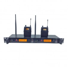 Dual Channel UHF Wireless In Ear Monitor System Transmitter Receiver for Stage Performance 150M 