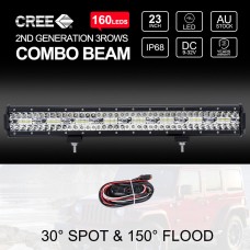 23" CREE LED Light Bar 3Rows SPOT FLOOD 4x4 Driving Work Fog Lamp 1600W