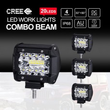 4 Inch CREE LED Work Light Bars SPOT FLOOD Off Road 4x4 Driving Fog Lamp 4x 200W