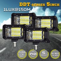 4X 5" LED Work Driving Light Bar Cree Flood Beam Offroad 4WD Reverse Lamp