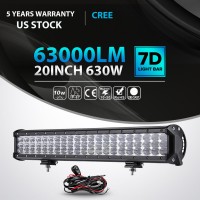 20 Inch 630W Cree TRI Row LED Light Bar Spot Flood Work Lamp UTE ATV 23" 22" 24"