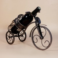 Retro Vine Art Tricycle Wine Rack European-style Iron Wine Holder Frame Home Furnishing Articles