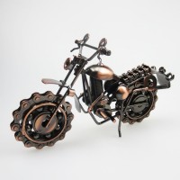 Vintage Motorcycle Model Retro Motor Figurine Iron Motorbike Prop Boy Gift Kid Toy Home Office Decor