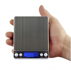 500g/0.01g LED Digital Scale Sterling Jewelry Scale Pocket Electronic Weighting Scales with 2 Trays