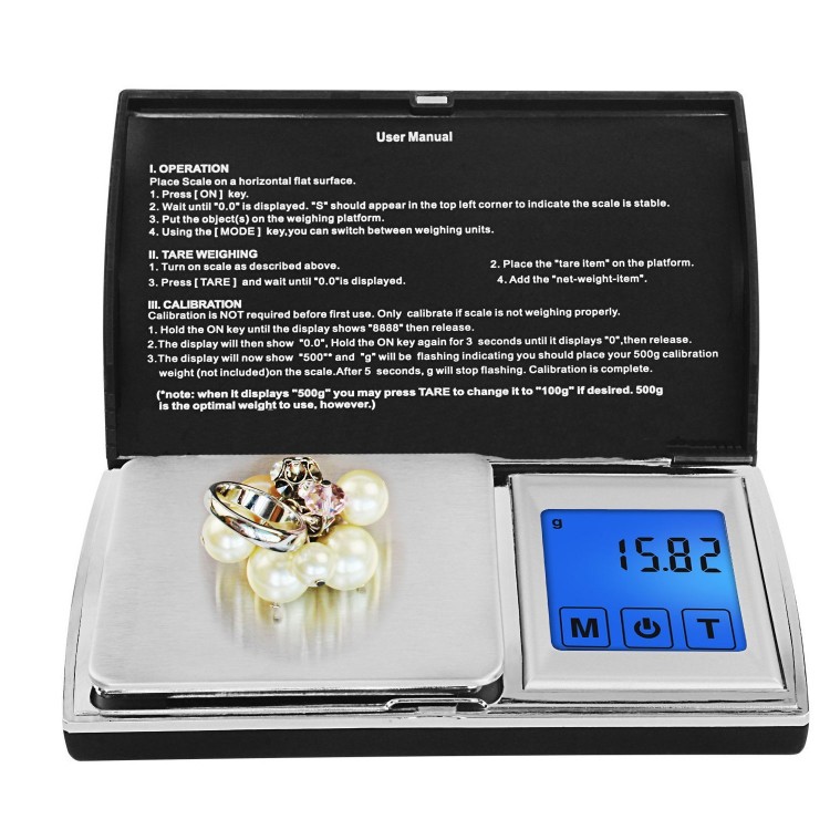 500g/0.1g 1000g/0.1g Jewelry Diamond Scale Pocket Electronic Scale ...