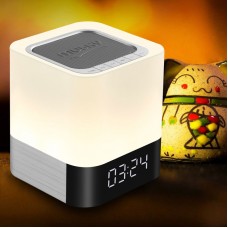 Touchable Lamp LED Clock Speaker with Wireless USB Alarm Clock Speaker MX-08