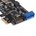 U3V14S 2 Port USB 3.0 Card PCI-e to Internal Ports Adapter PCI-E 5.0Gbps Add On Card 