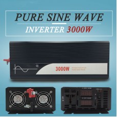 Pure Sine Wave Power Inverter DC 12V/24V/48V to AC 120V/220V 3000W