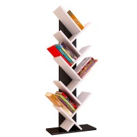 11-Shelf Rack Home Furniture Panel Wood Tree Shaped Bookcase Bookshelf