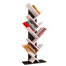 11-Shelf Rack Home Furniture Panel Wood Tree Shaped Bookcase Bookshelf