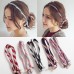 Women Girls Pearl Pendant Cloth Strip Dual Color Match Hair Wrap Band Headband