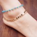 Charm Multilayer Foot Chain Beads Chain Anklet Tassel Chain Women Bracelet Paillette Jewelry
