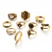 Retro Knuckle Ring Set for Women Fashion Femme Stone Silver Midi Finger Rings Boho Jewelry 