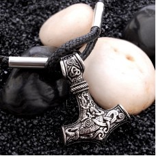 Viking Bracelet Ancient Goat Thor's Hammer Bracelet PU Chain Totem Amulet Wristband for Men Jewelry