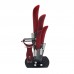Ceramic Knives Peeler Knife Stand 6PCS Set Kitchen Knives Red Hollow Handle Cooking Tools