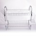2 Tiers Kitchen Dish Cup Drying Rack Drainer Dryer Tray Cultery Holder Organizer