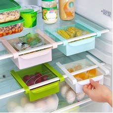 Slide Kitchen Fridge Freezer Space Saver Organizer Storage Rack Shelf Holder