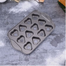 12 Hole Love Heart Carbon Steel Cake Mold Pudding Mold Muffin Baking Mould Pan