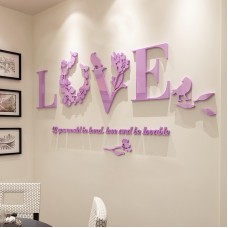 Stylish Removable 3D Leaf LOVE Wall Sticker Art Vinyl Decals Bedroom Decor