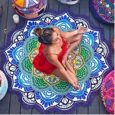 Mandala Bohemian Round Beach Hippie Tapestry Throw Yoga Mat Towel Indian Blanket