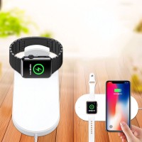 7.5W 2 in 1 Multi-function Qi Wireless Quick Charger for iPhoneX 8 Plus and iWatch