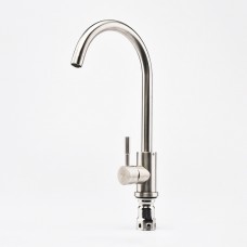 Pull Down Kitchen Sink Wash Basin Cold Water Faucet Mixer Tap Single Handle Stainlesss Steel 