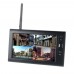 2.4GHz 7" TFT Digital LCD Display Monitor 4CH DVR Recoder 2 WiFi Wireless Cameras Receiver 