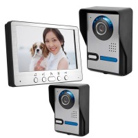 HD 7" TFT Color Video Door Phone Intercom Doorbell Home Security 2 Camera Monitor Night Vision System