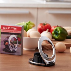 Egg Slicer 2-in-1 Compact Hard Boiled Egg Cutter Splitter Wedger Kitchen Tool