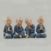 4PCS Kungfu Little Monk Figurines Car Babys Decoration Buddha Shaolin Temple Monks Toys Resin