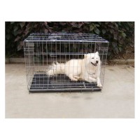 100X60X70mm Pet Kennel Cat Dog Folding Crate Wire Metal Cage W/Divider 