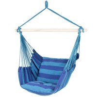 Hammock Hanging Rope Chair Porch Swing Seat Patio Camping Stripe Portable 