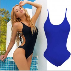 Women One-Piece Swimsuit Bandage Bikini Push-up Padded Backless Bathing Swimwear 