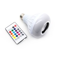 LED RGB Color Bulb Light E27 Bluetooth Control Smart Music Audio Speaker Lamps