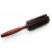 Round Wooden Handle Hairdressing Boar Bristle Curling Hair Comb Brush