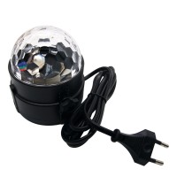 3W E27 RGB Crystal Ball Auto Rotating LED Stage Light Bulb Disco Party Bulb Lamp