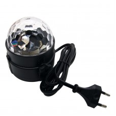 3W E27 RGB Crystal Ball Auto Rotating LED Stage Light Bulb Disco Party Bulb Lamp